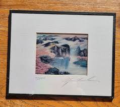 Classic Chinese Mountain Painting, Misty Mountains, Rivers, Signed Yun Shan Lau, #7/200, Vintage, Small - Etsy