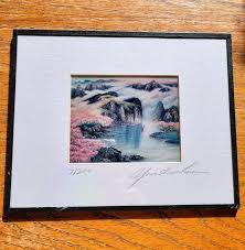 Classic Chinese Mountain Painting, Misty Mountains, Rivers, Signed Yun Shan Lau, #7/200, Vintage, Small - Etsy Australia