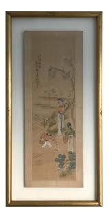 Early 20th Century Chinese Watercolor Painting, Framed | Chairish