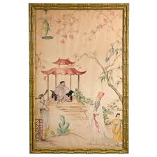 Faux Bamboo Framed Wallpaper Panel at 1stDibs | framed wallpaper panels for sale, how to frame large wallpaper panel, faux bamboo wallpaper