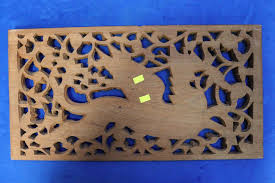 Lot - TWO ASIATIC ART, ONE BURMESE HAND CARVED SCREEN WITH ...