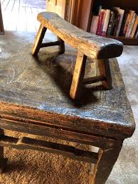 Antique Shandong Chinese Elm Wood Stool and Wood ...
