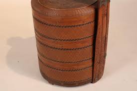 Lot - Chinese Split Bamboo and Rattan Wedding Basket