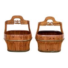 Antique Hand-Made Chinese Water Buckets—A Pair | Chairish