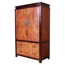 Century Furniture Hollywood Regency Chinoiserie Burl Wood Gentleman's Chest at 1stDibs
