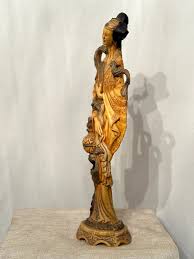 Vintage Asian Bird Lover Statue - Etsy