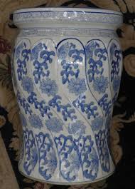Lot - A Hand Painted Blue & White Chinese Pottery Stool
