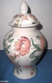 Vintage Floral Ceramic Ginger Jar with Lid 11.5” Tall Made In China | eBay Australia