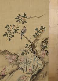 Japanese Kano School Four Panel Screen Birds and Owl For ...