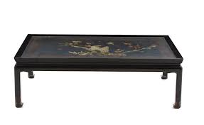 Lot - Japanese Carved and Painted Panel, Mounted as Coffee Table