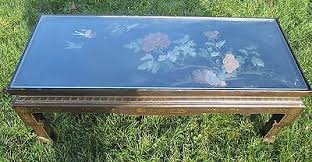 Antique 19th Century Chinese Coffee table Inlay Jade Landscape Scene Stunning | eBay