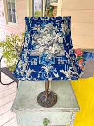Exquisite Antique French Blue Fabric Lampshade, Rectangle ...