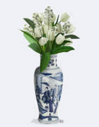 Chinoiserie Tulips White, Hyacinth White, Blue Vase Painting by Fab Funky - Fine Art America