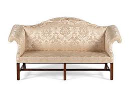 George Iii Mahogany Camelback Tapestry Sofa