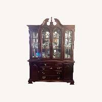 Dark Wood China Cabinet - AptDeco