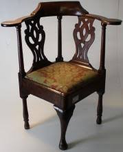 Sold at Auction: 18th c Queen Anne Chippendale corner chair
