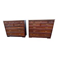 Pair of Vintage Chinoiserie Teak 8 Drawer Dressers . Made in Taiwan 1960-1970s. | Chairish