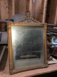SWEET vintage Metal frame GOLD mirror floral detail 17.5”x12 ...