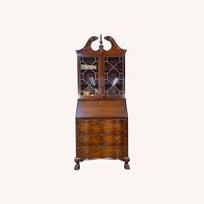 Antique Mahogany Secretary Desk Hutch - AptDeco