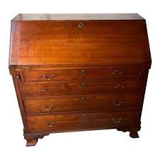 Antique 19th Century Chippendale Style Mahogany Slant Front ...