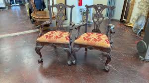 Lot - Antique Rococo Revival Wooden Claw Foot Chair