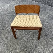Vintage Art Deco Waterfall Wood Vanity Bench Seat Dressing Chair Makeup Grandma | eBay