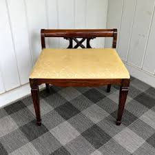 Vintage Victorian Vanity Stool ~ Mahogany/walnut ~ Dressing Table Stool ~ Boudoir Stool ~ Stool With Back - Etsy