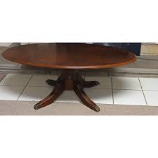 1960s Vintage Mahogany Oval Coffee Table With Brass Accents ...