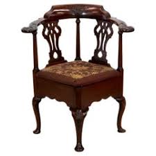 English Mahogany Corner Chair at 1stDibs