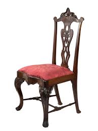 Baroque Dark Red Damask Chair, 18th Century For Sale at 1stDibs