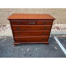 Late 20th Century Vintage Solid Cherry 6 Drawers Dresser. | Chairish