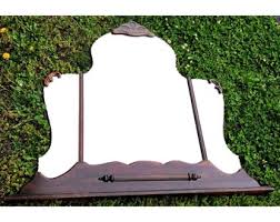 Antique 3 Panel Wall Hanging/mantle/buffet Mirror Pie Crust Edge 3.5' Art Deco - Etsy