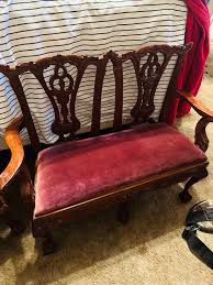 2 Vintage Child Chippendale Double Chairs