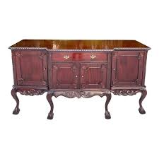 1980s Vintage Solid Large Chippendale Sideboard Server Buffet With Claw Ball Feet | Chairish