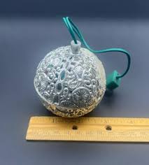 Singing Ball Silver Filigree Ornament In Box Christmas Works ...