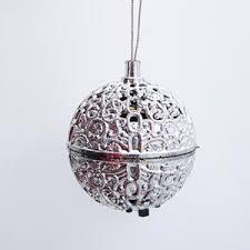 Vintage Chirping Bird Silver Ball Christmas Tree Ornament ...