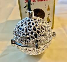 Vintage Chirping Bird Silver Plastic Filigree Christmas ...