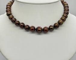Brown Freshwater Pearl Necklace 10.3 to 13.8mm 17" - Etsy