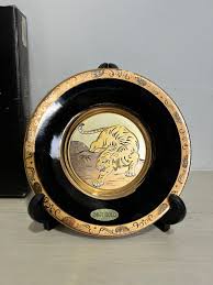 Chokin ART: Chokin Plate, Gold-Edged, 24K Gold - Tiger Art, Hobbies & Toys, Memorabilia & Collectibles, Vintage Collectibles on Carousell