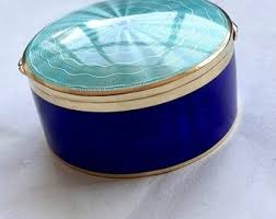Beautiful Little Sterling Silver and Guilloche Enamel Box by ...
