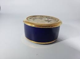 Chokin Cobalt Small Covered Trinket Dish. Japan. New ...