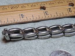 Vtg 7.5 In SilverTone Link Style Bracelet With SNAP Over ...