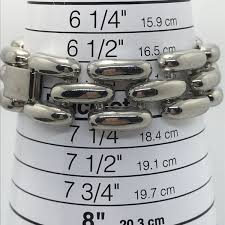 Vintage Silver Tone Large Uniuqe Link Bracelet sz 7" | eBay