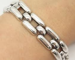 835 Silver Antique Bayanihan Square Link Bracelet 6 3/4 ...