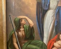 19th Century Religious Oil on Canvas Painting, Original Oil ...