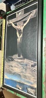 VINTAGE 3D Print JESUS on the Cross Black Sky Lake ...