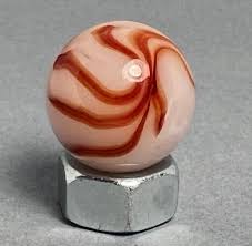Vintage 1930s Alley Agate Translucent White & Orange 0.64 Toy Glass Marble | eBay