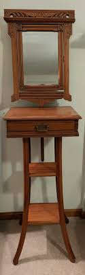 Antique Walnut Victorian Shaving Stand With Mirror. Buyer ...