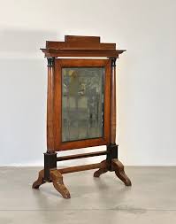 Empire Style Psyche Mirror in Cherry Wood | Chairish