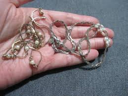 Vintage woven faux pearls chained necklaces marked Korea & Medici | eBay